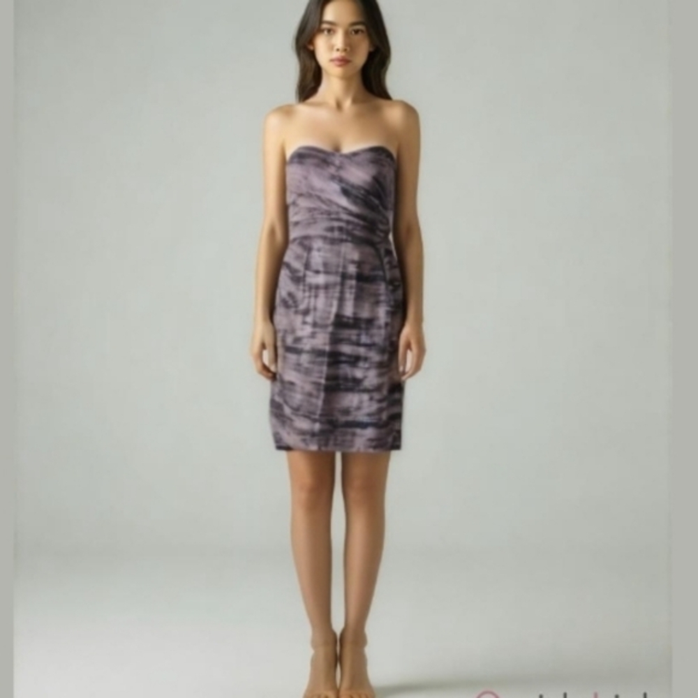 Shoshanna Multicolored Strapless Corset Cocktail Dress - Size 8